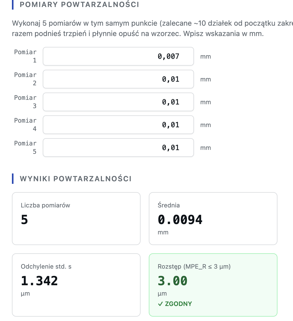 Program do wzorcowania czujników długości zegarowych i elektronicznych CHRONOS + instrukcja wzorcowania czujników - obrazek 10
