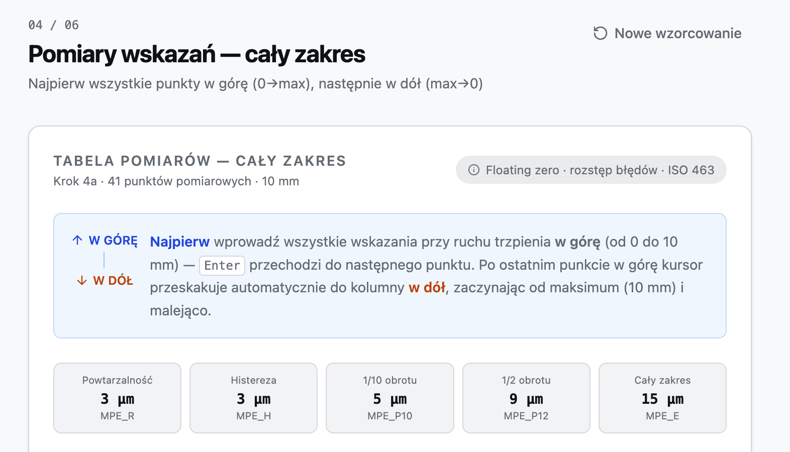 Program do wzorcowania czujników długości zegarowych i elektronicznych CHRONOS + instrukcja wzorcowania czujników - obrazek 8